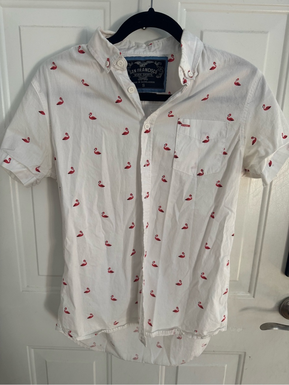 Men’s flamingo design button up